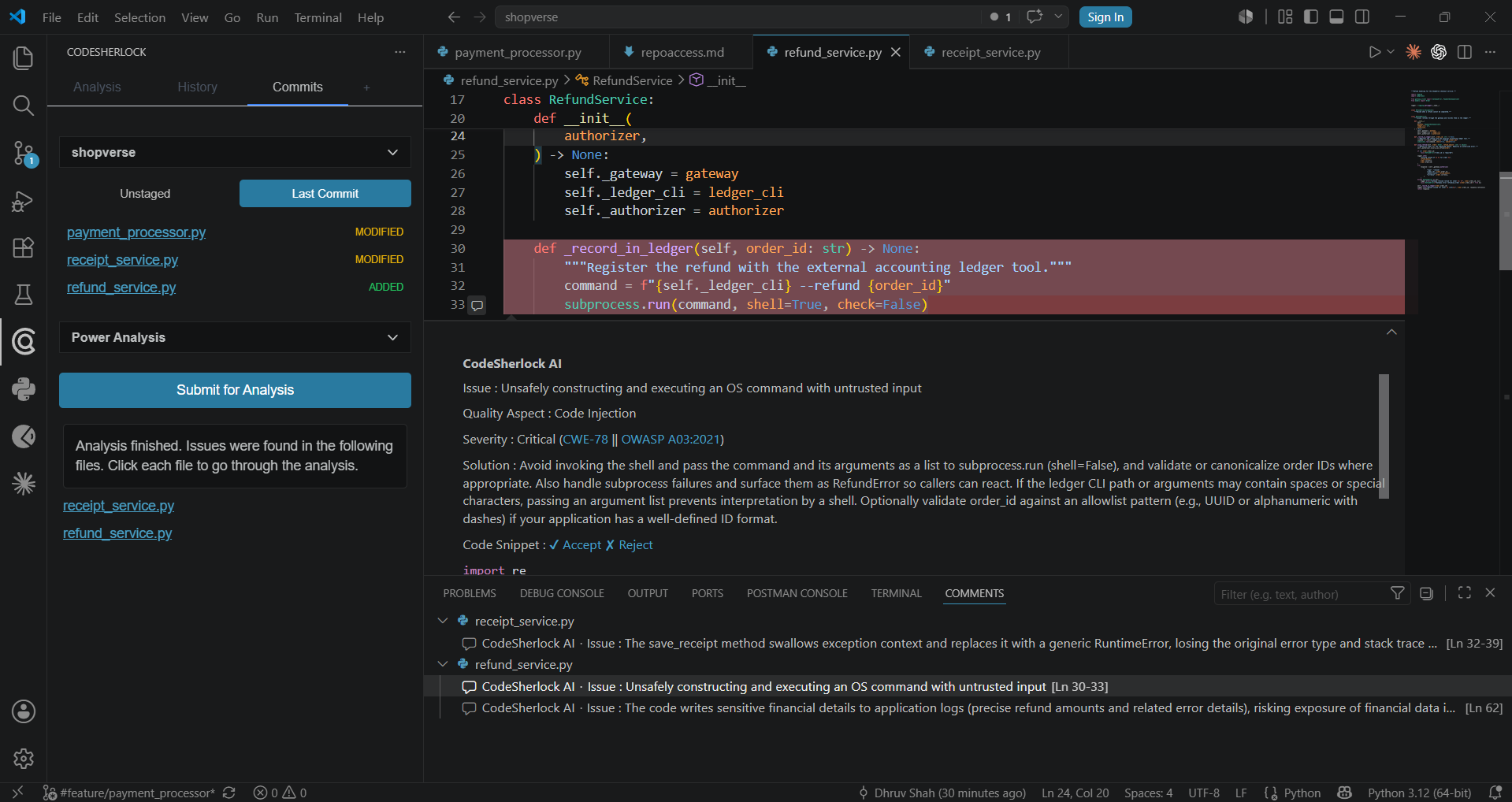 CodeSherlock.AI - AI-Powered Code Analysis